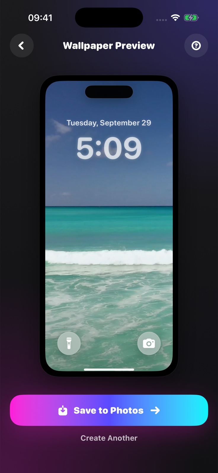 Video To Live Photo 中的海浪 Live Photo 预览界面